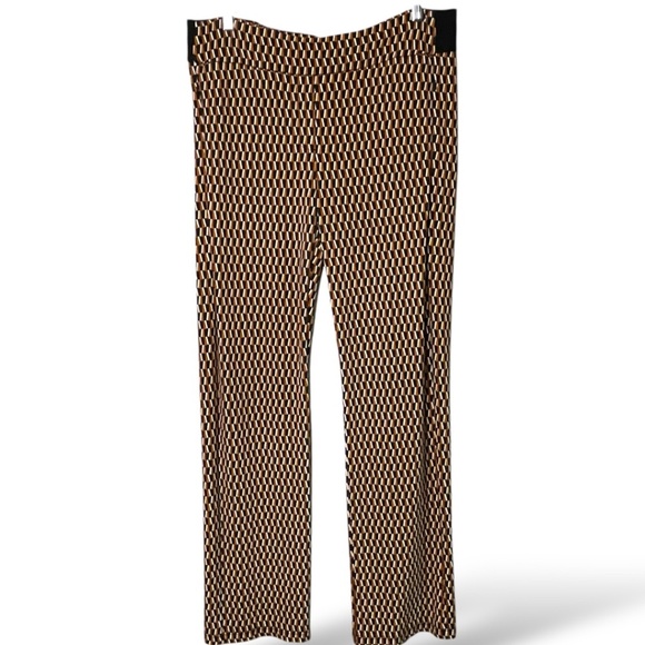 BETABRAND Geometric Chevron Print Yoga Work Pants Side Zippered Pockets US Sz XL - Picture 4 of 12